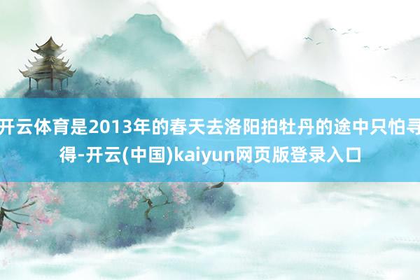 开云体育是2013年的春天去洛阳拍牡丹的途中只怕寻得-开云(中国)kaiyun网页版登录入口