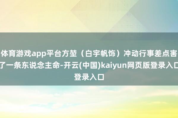 体育游戏app平台方堃（白宇帆饰）冲动行事差点害了一条东说念主命-开云(中国)kaiyun网页版登录入口
