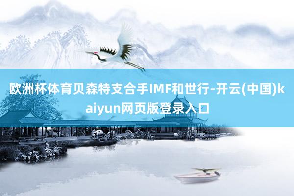 欧洲杯体育贝森特支合手IMF和世行-开云(中国)kaiyun网页版登录入口
