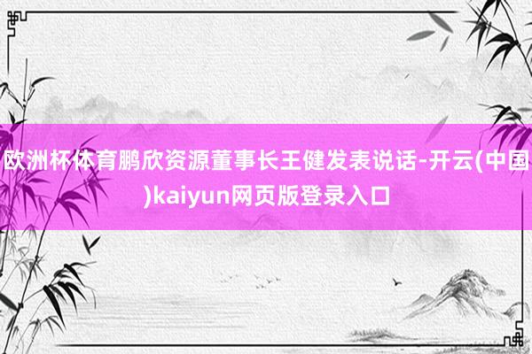 欧洲杯体育　　鹏欣资源董事长王健发表说话-开云(中国)kaiyun网页版登录入口