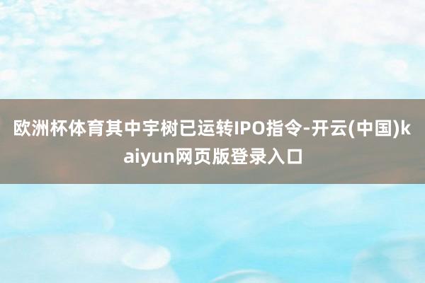 欧洲杯体育其中宇树已运转IPO指令-开云(中国)kaiyun网页版登录入口