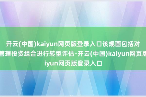 开云(中国)kaiyun网页版登录入口该规画包括对统统主动管理投资组合进行转型评估-开云(中国)kaiyun网页版登录入口