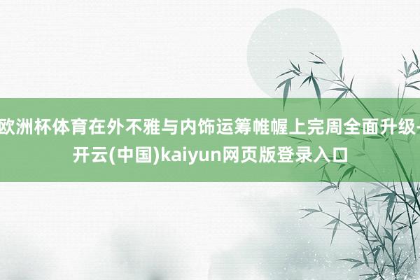欧洲杯体育在外不雅与内饰运筹帷幄上完周全面升级-开云(中国)kaiyun网页版登录入口