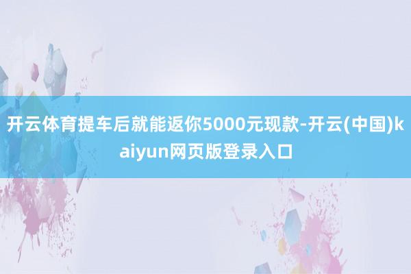 开云体育提车后就能返你5000元现款-开云(中国)kaiyun网页版登录入口
