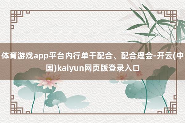 体育游戏app平台内行单干配合、配合理会-开云(中国)kaiyun网页版登录入口